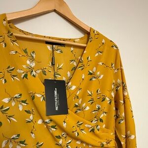 PrettyLittleThing Yellow Floral Dress European Brand UK 12 / US 8 NWT